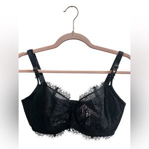 NWT Victoria's Secret Push Up Bra w/out Padding Black Lace Underwire 36DDD